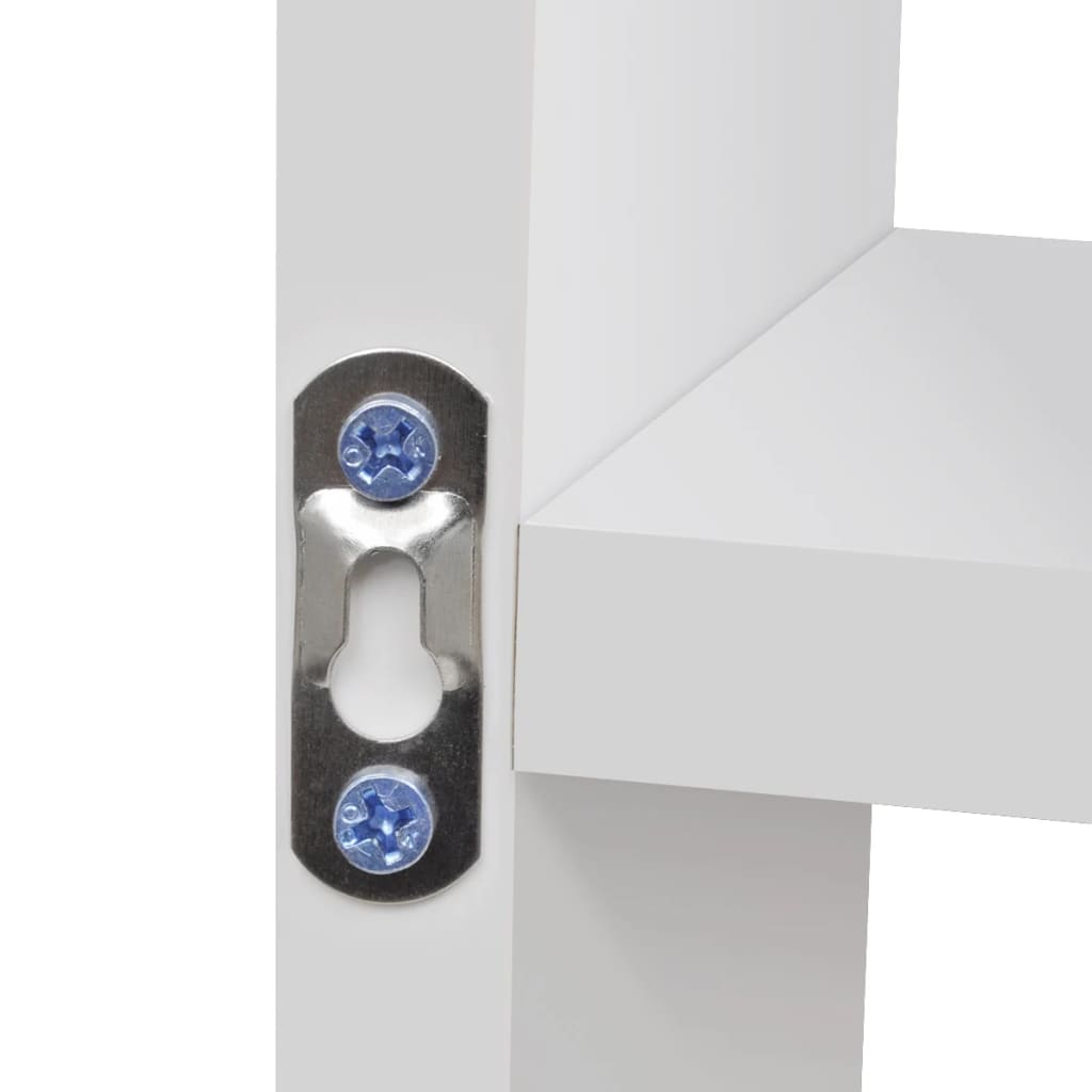 Wall shelf hanging shelf with 8 compartments white