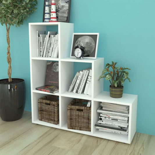 Staircase bookcase 107 cm white