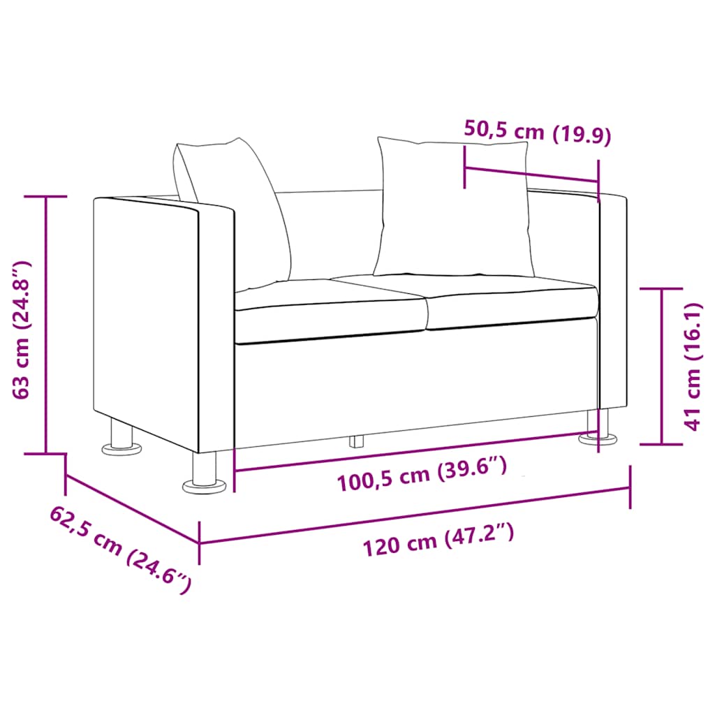 Sofa-Set Kunstleder 3-Sitzer und 2-Sitzer Schwarz