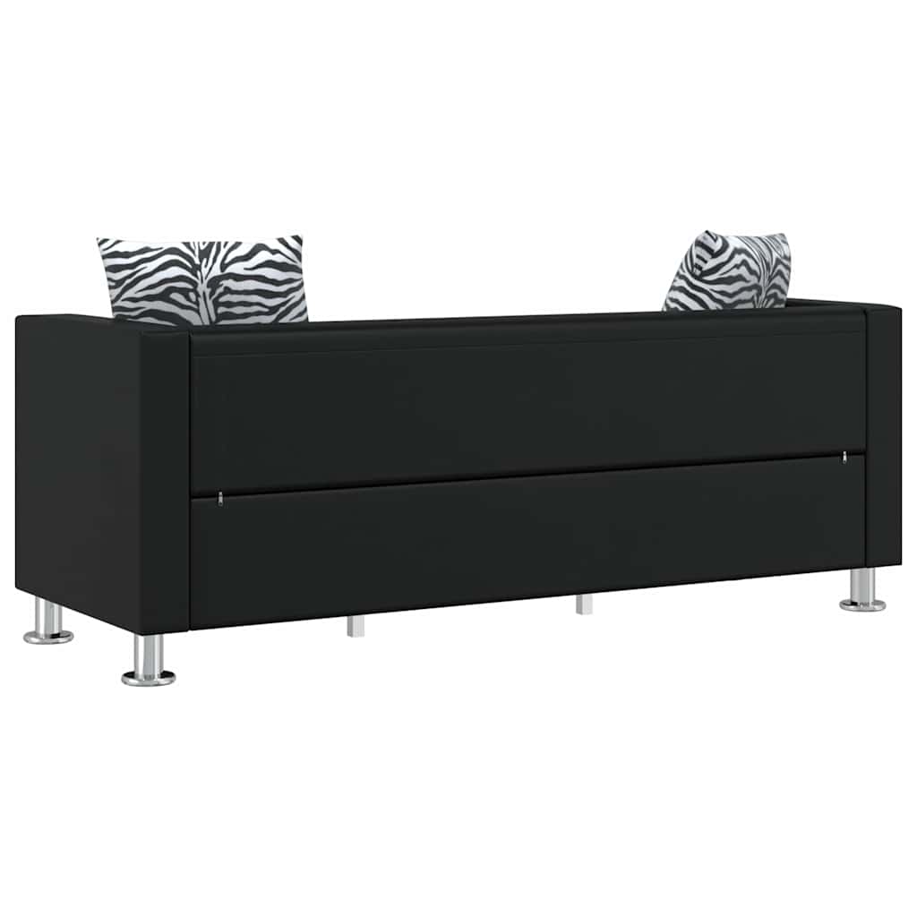 Sofa-Set Kunstleder 3-Sitzer und 2-Sitzer Schwarz
