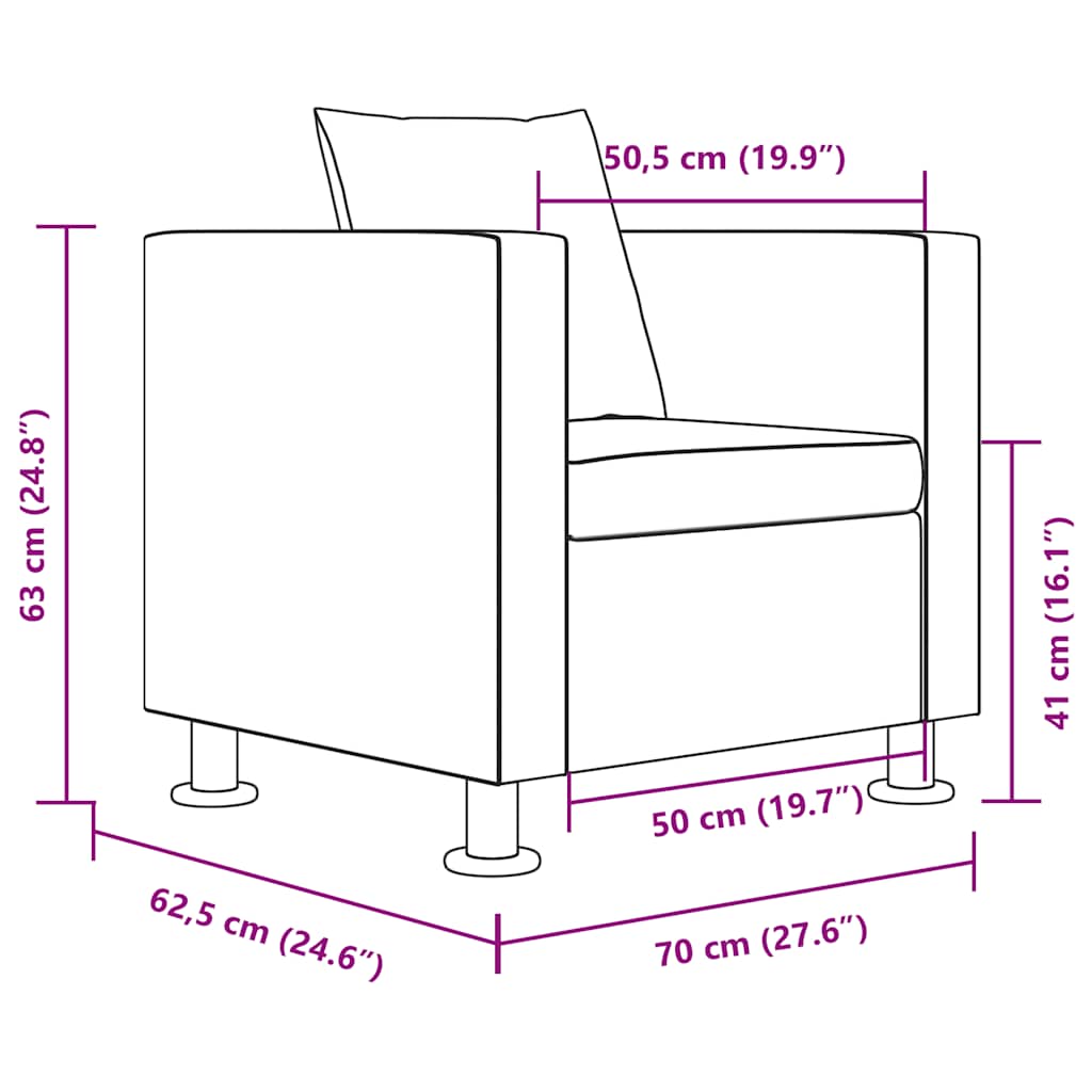 Sofa-Set Kunstleder 3-Sitzer + 2-Sitzer + Sessel Schwarz