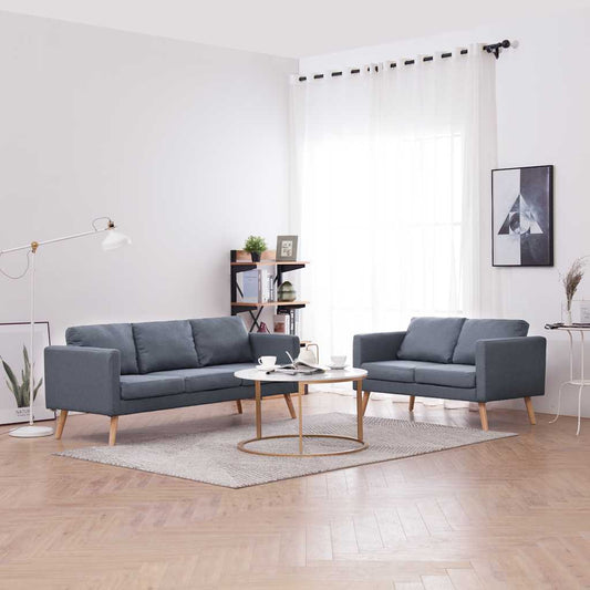 Ensemble de canapés 2 places et 3 places en tissu gris foncé