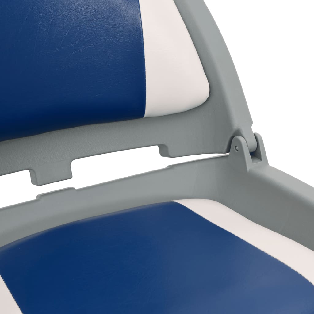 2-tlg. Bootssitz-Set Klappbar mit Polster in Blau-Weiß
