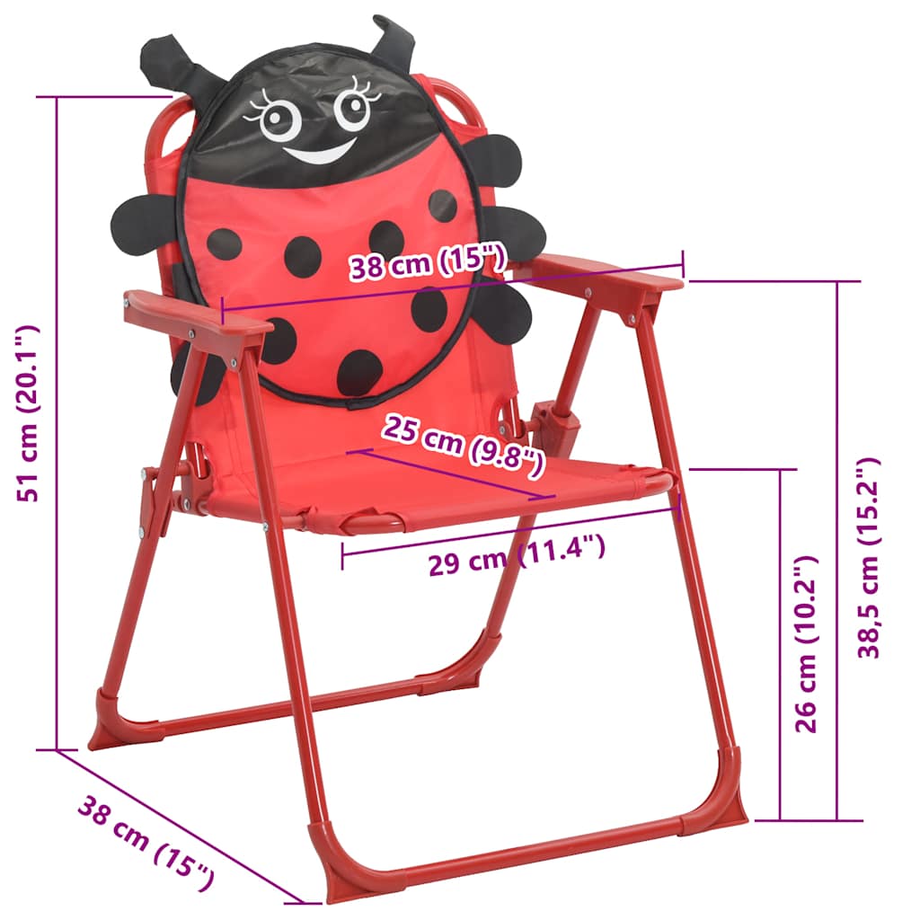 3-tlg. Garten-Bistro-Set für Kinder mit Sonnenschirm Rot