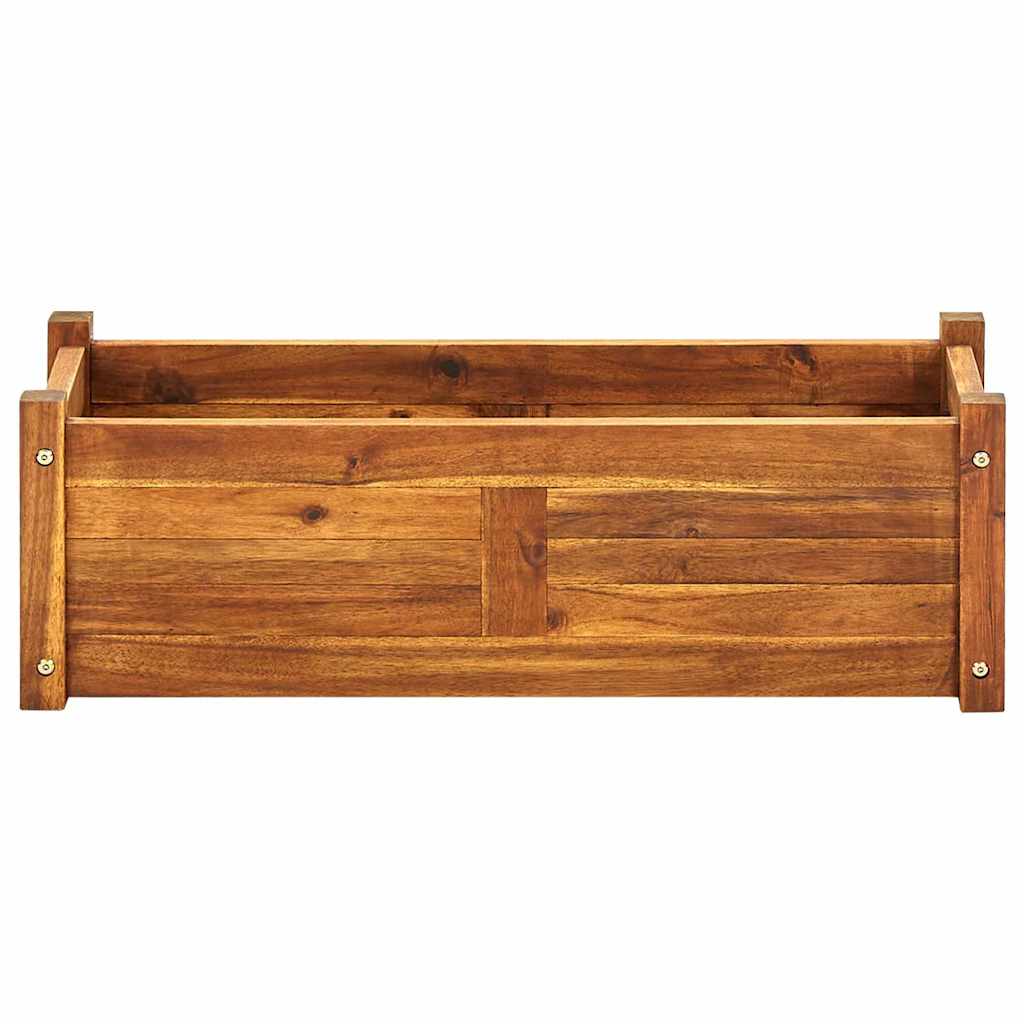 Plate-bande surélevée de jardin en bois d'acacia 76x27,6x25 cm