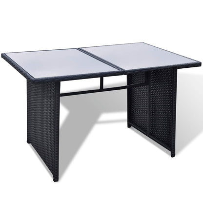 10-tlg. Garten-Lounge-Set mit Auflagen Poly Rattan Schwarz
