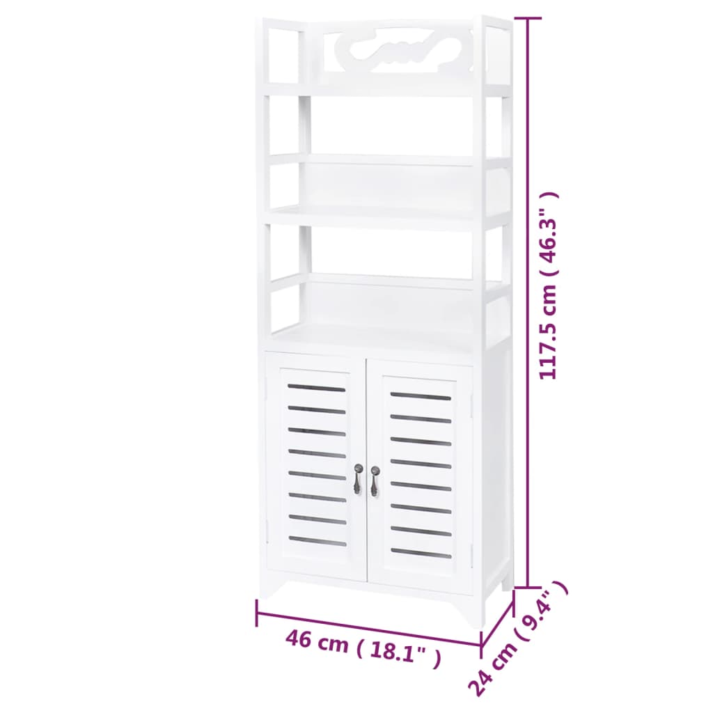 Badezimmerschrank Albuquerque Holz Weiß 46x24x117,5 cm