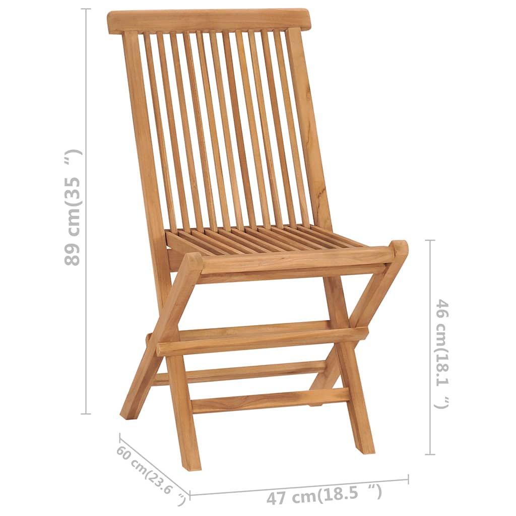 Klappstühle, 2 Stück, für Garten und Außenbereich, Teakholz