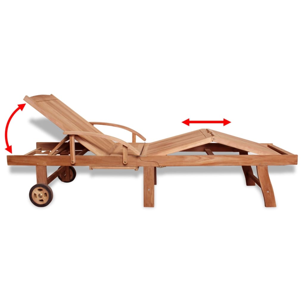 Sonnenliege Massivholz Teak