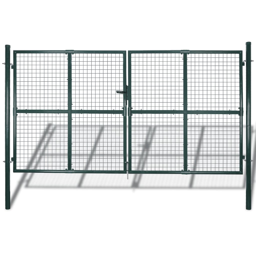Doppeltür-Gartentor 300x150 cm pulverbeschichteter Stahl