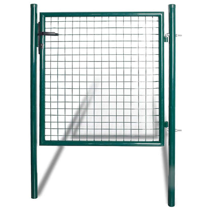 Einzeltür-Gartentor 100x100 cm pulverbeschichteter Stahl