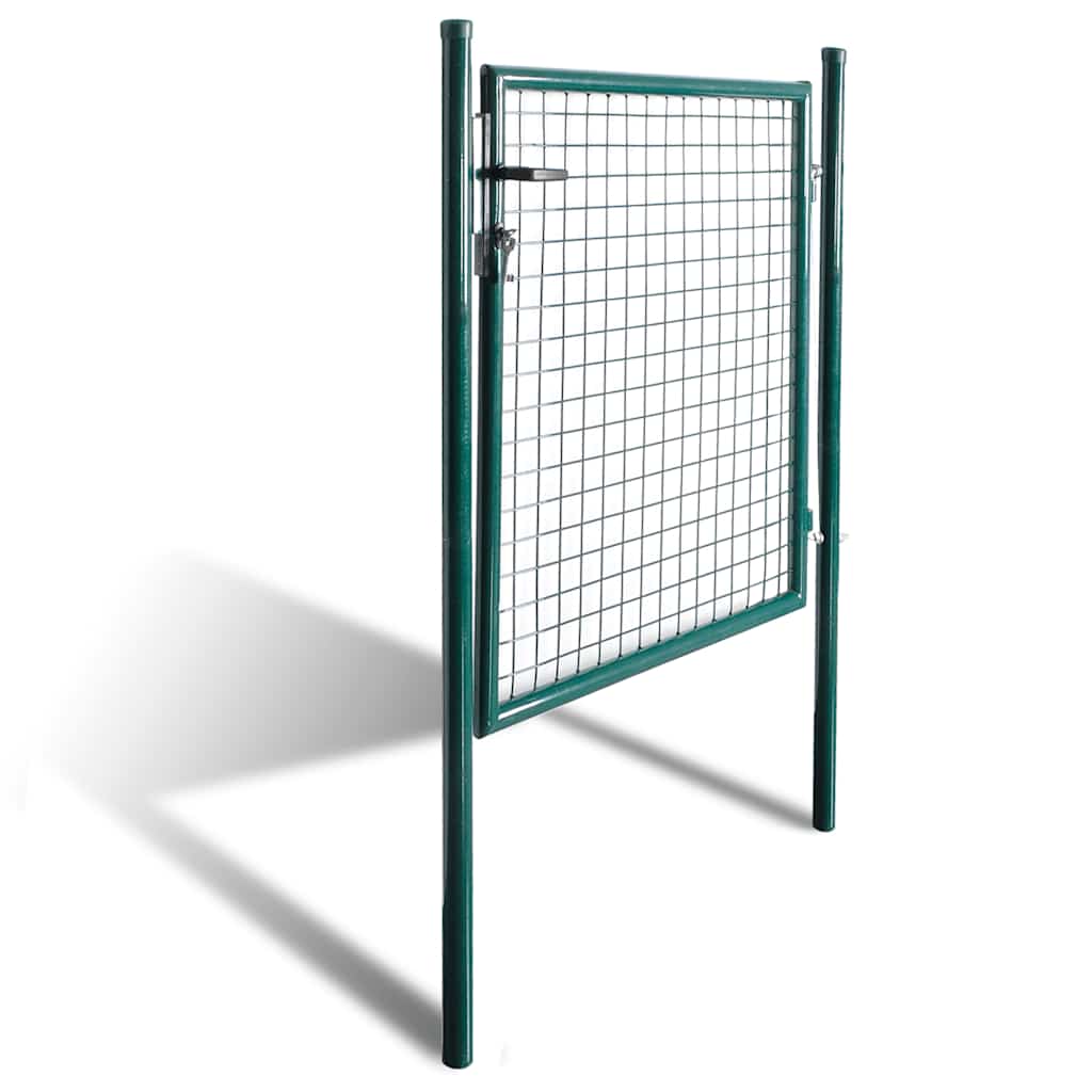 Einzeltür-Gartentor 100x100 cm pulverbeschichteter Stahl