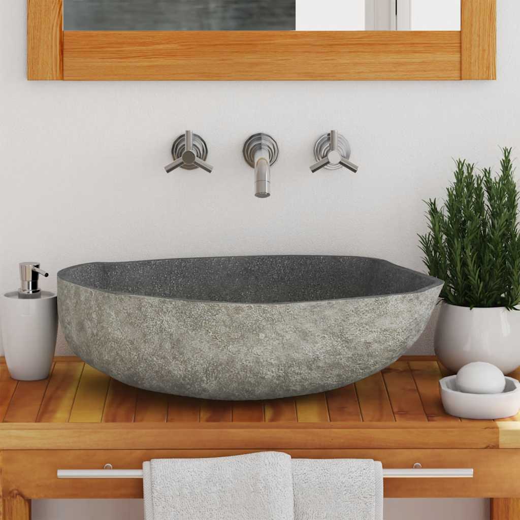 Waschbecken Flussstein Oval (45-53)x(34-41) cm