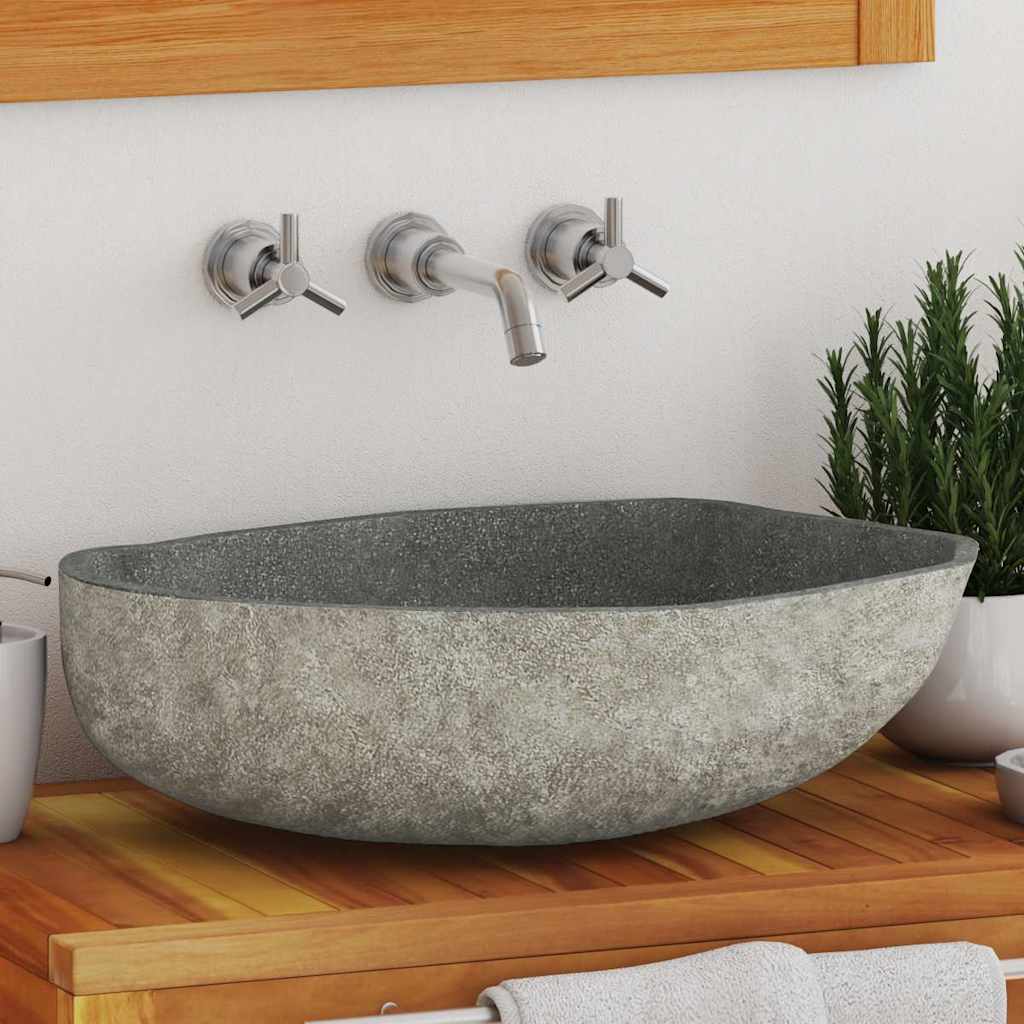 Waschbecken Flussstein Oval (45-53)x(34-41) cm