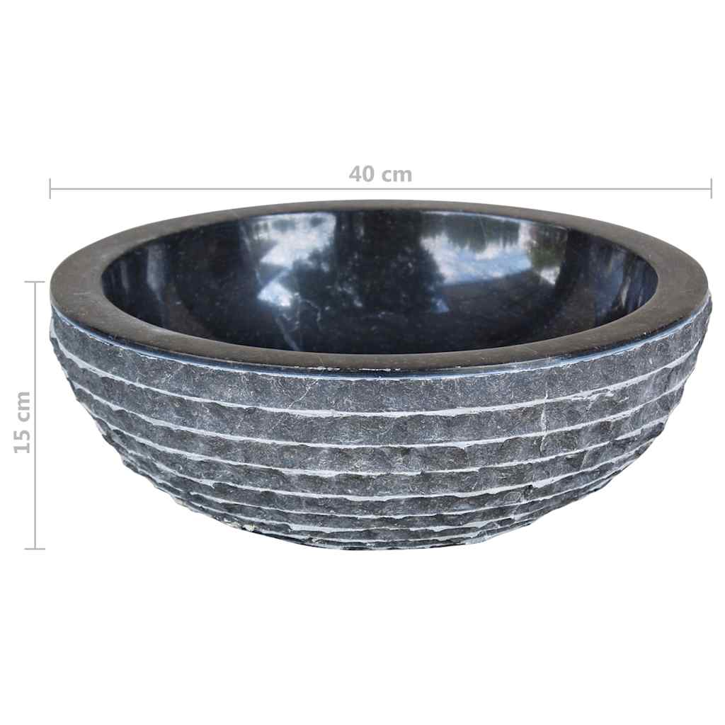 Waschbecken Marmor 40 cm Schwarz