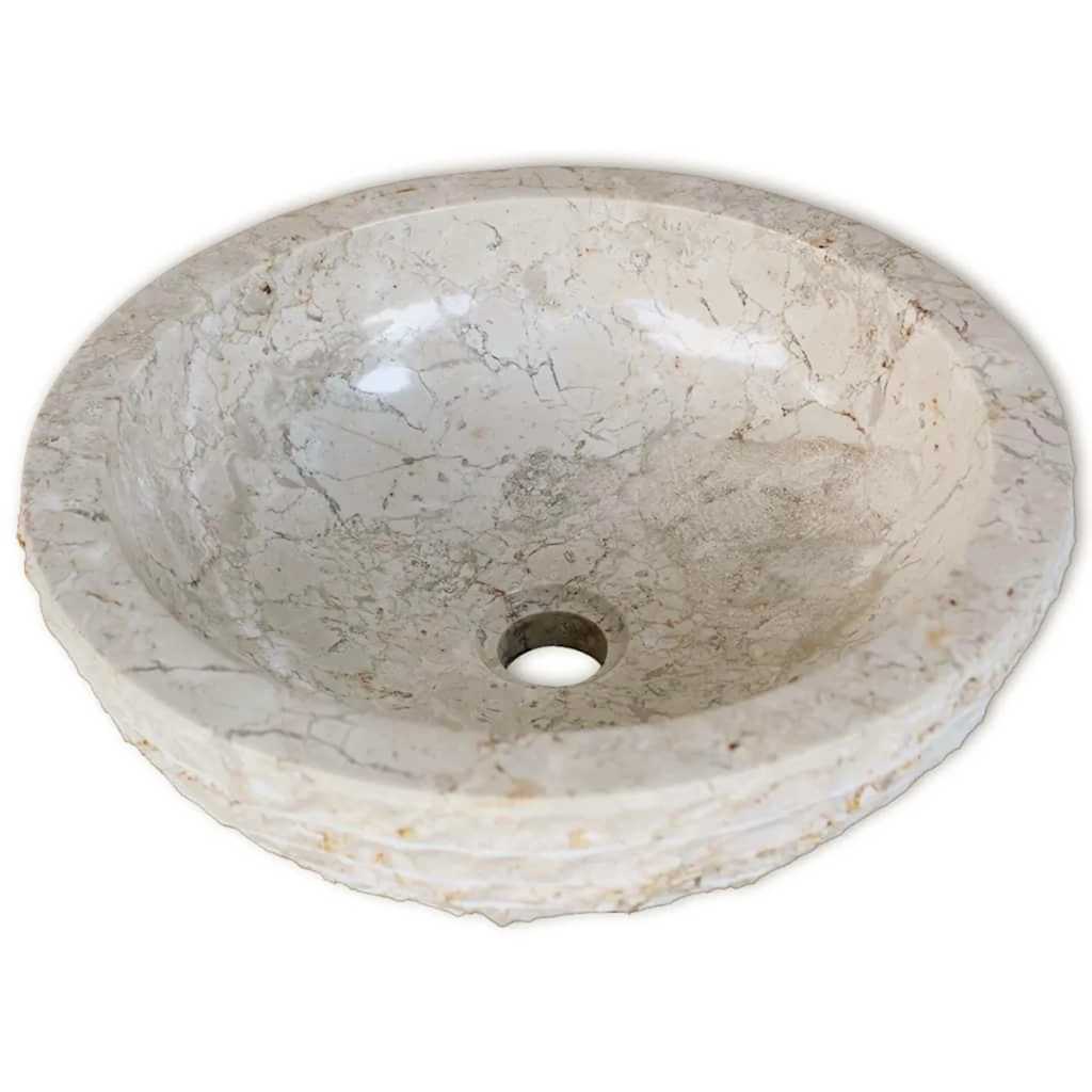 Waschbecken Marmor 40 cm Creme
