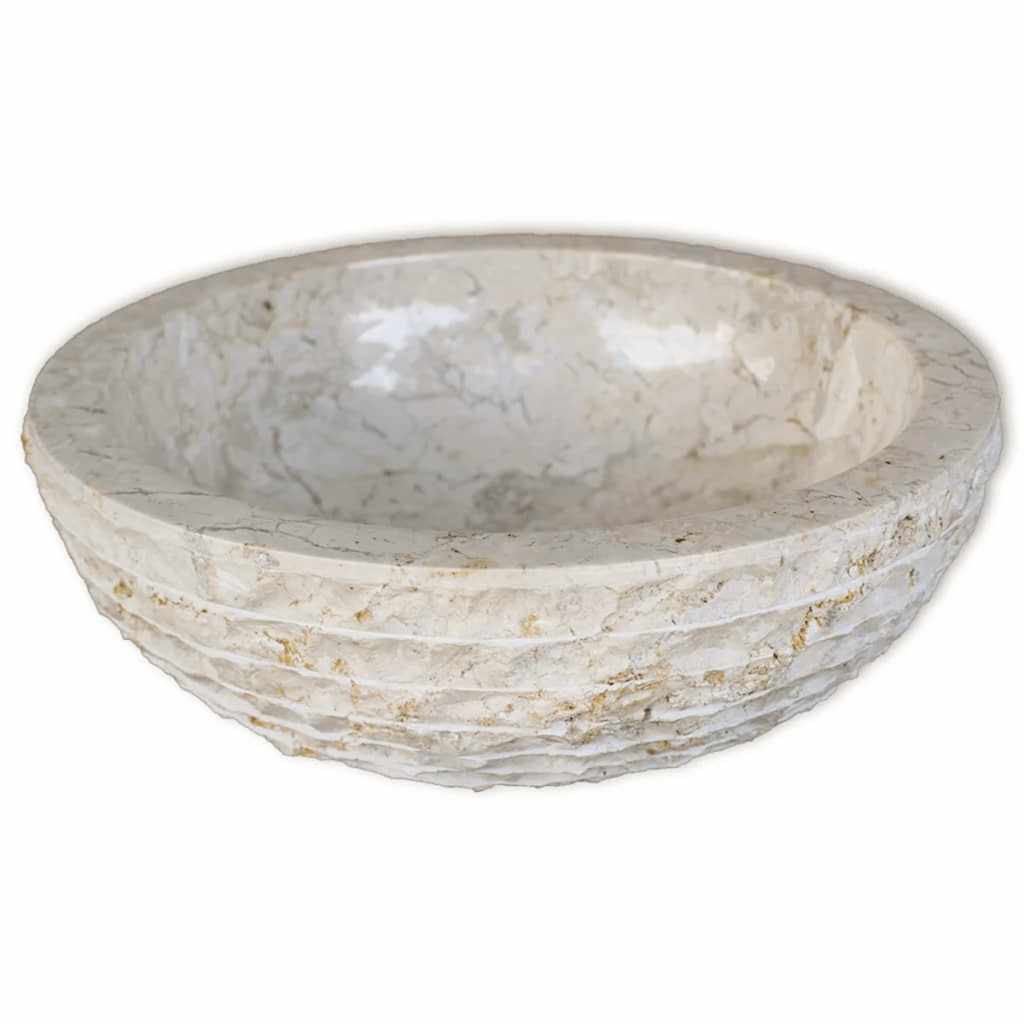 Waschbecken Marmor 40 cm Creme