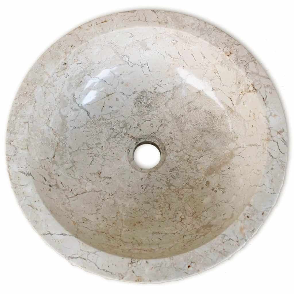 Waschbecken Marmor 40 cm Creme