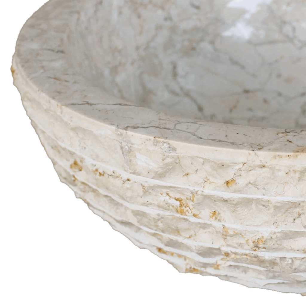 Waschbecken Marmor 40 cm Creme