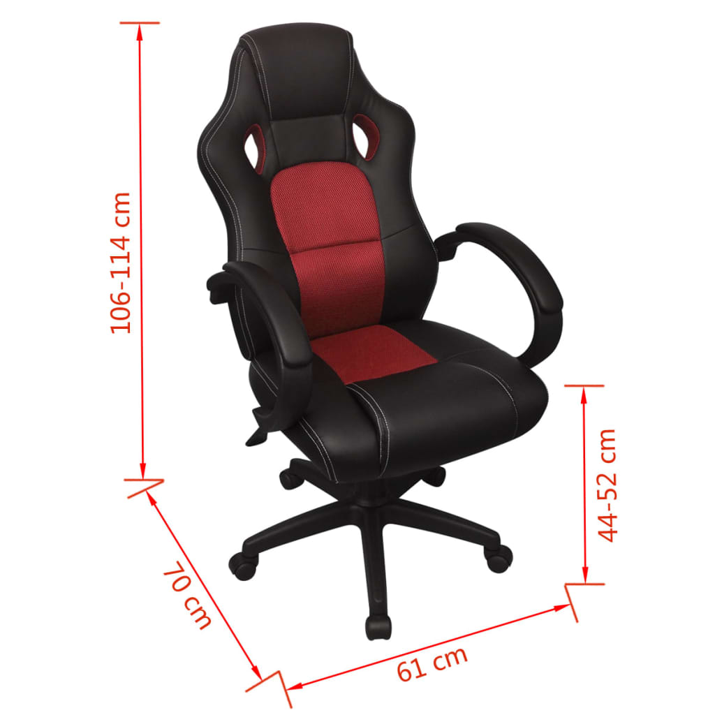 Racing Bürostuhl Rot Kunstleder