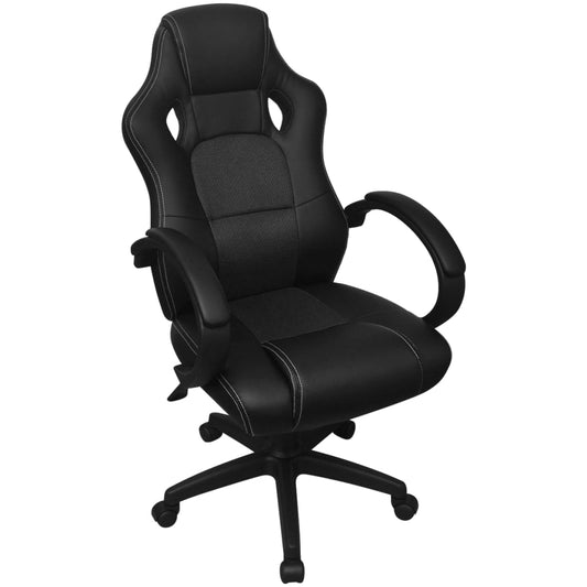 Racing Bürostuhl Schwarz Kunstleder