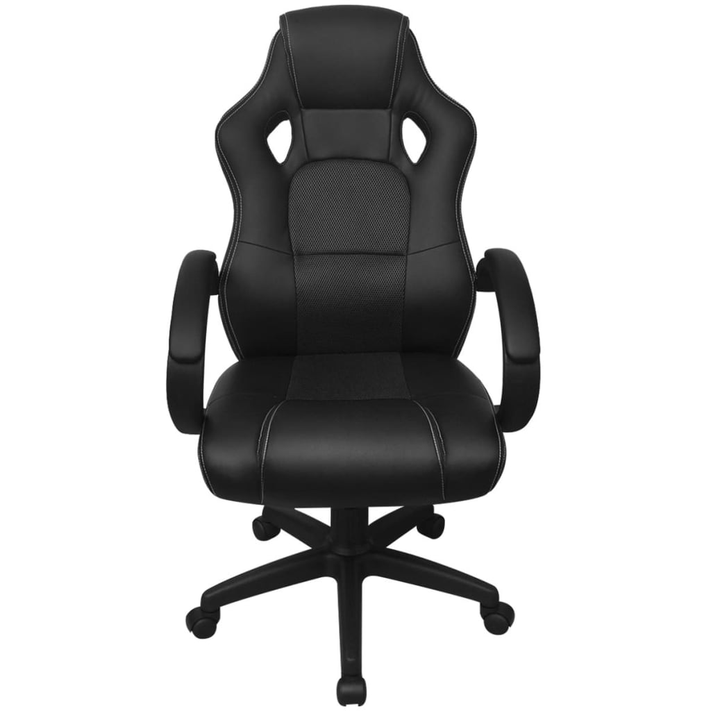 Racing Bürostuhl Schwarz Kunstleder