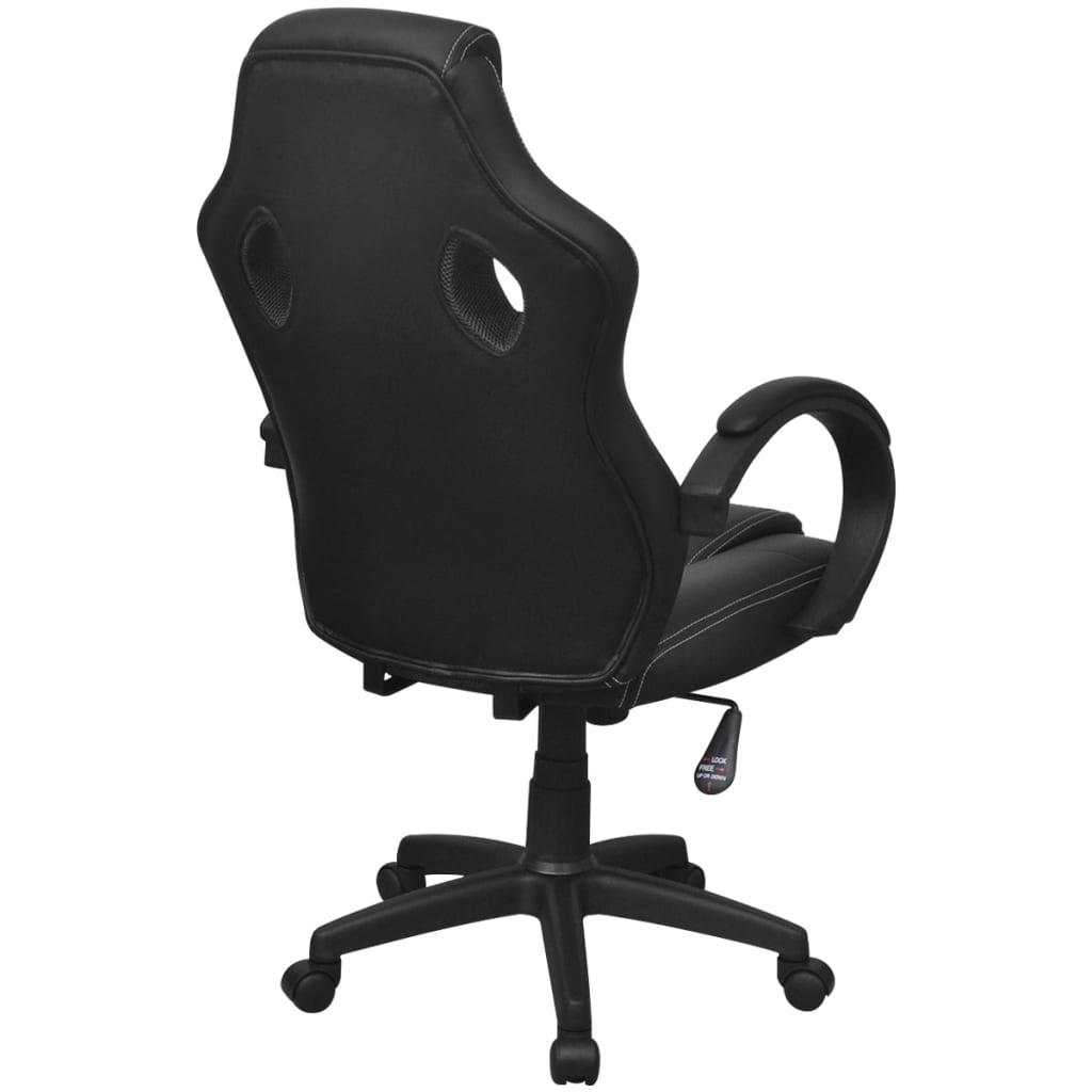 Racing Bürostuhl Schwarz Kunstleder