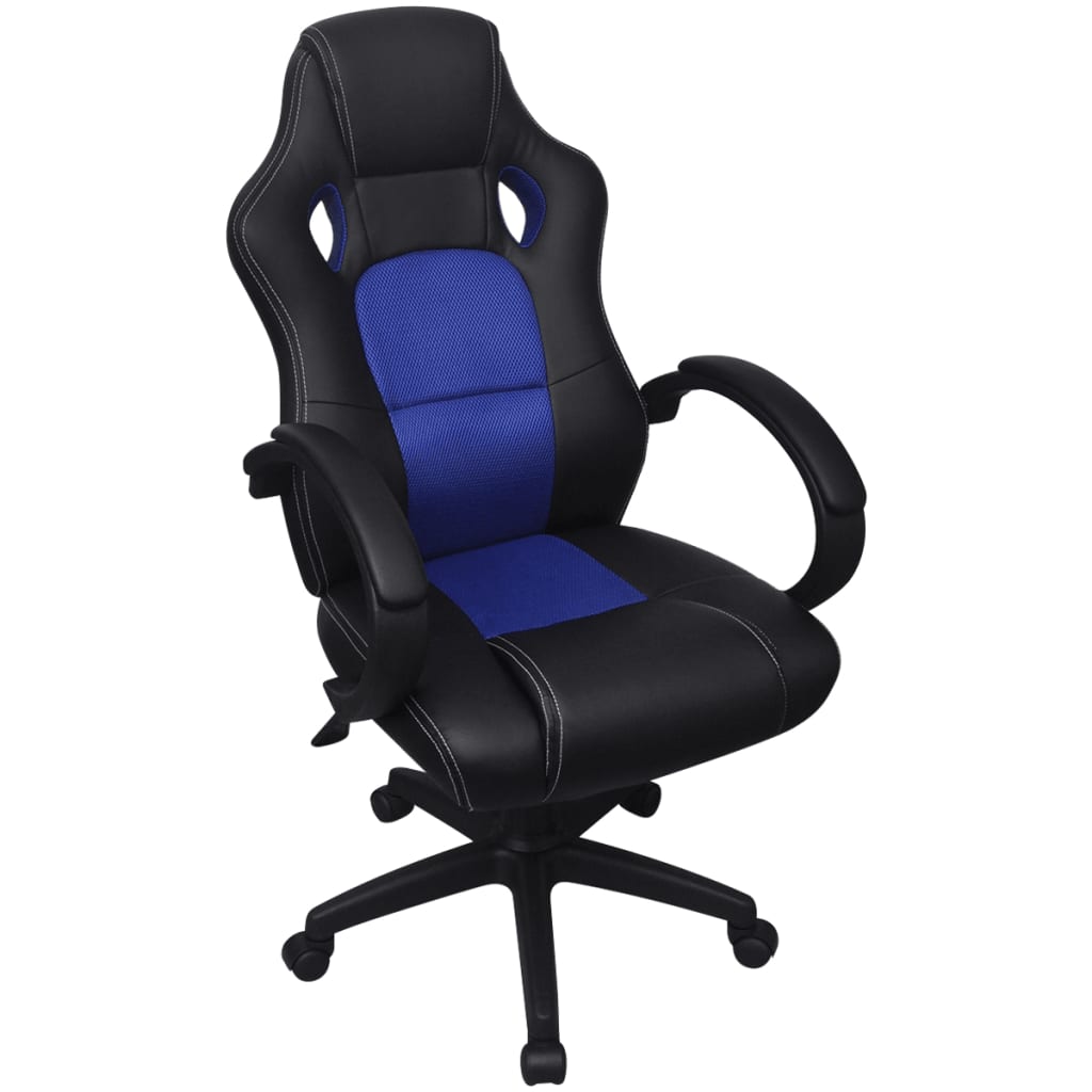 Racing Bürostuhl Blau Kunstleder