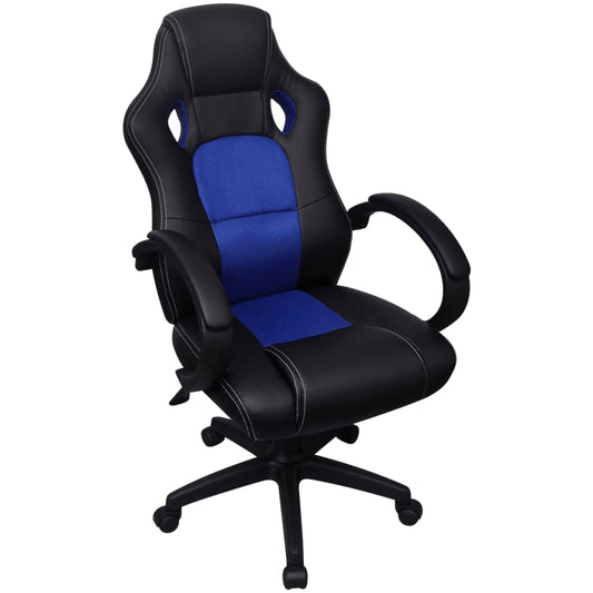 Racing Bürostuhl Blau Kunstleder