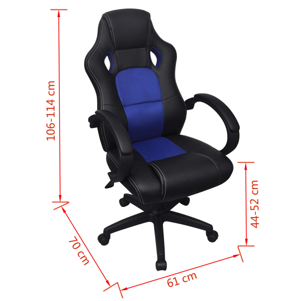 Racing Bürostuhl Blau Kunstleder