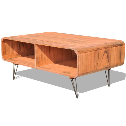 Table basse 90×55,5×38,5 cm en bois massif de paulownia marron