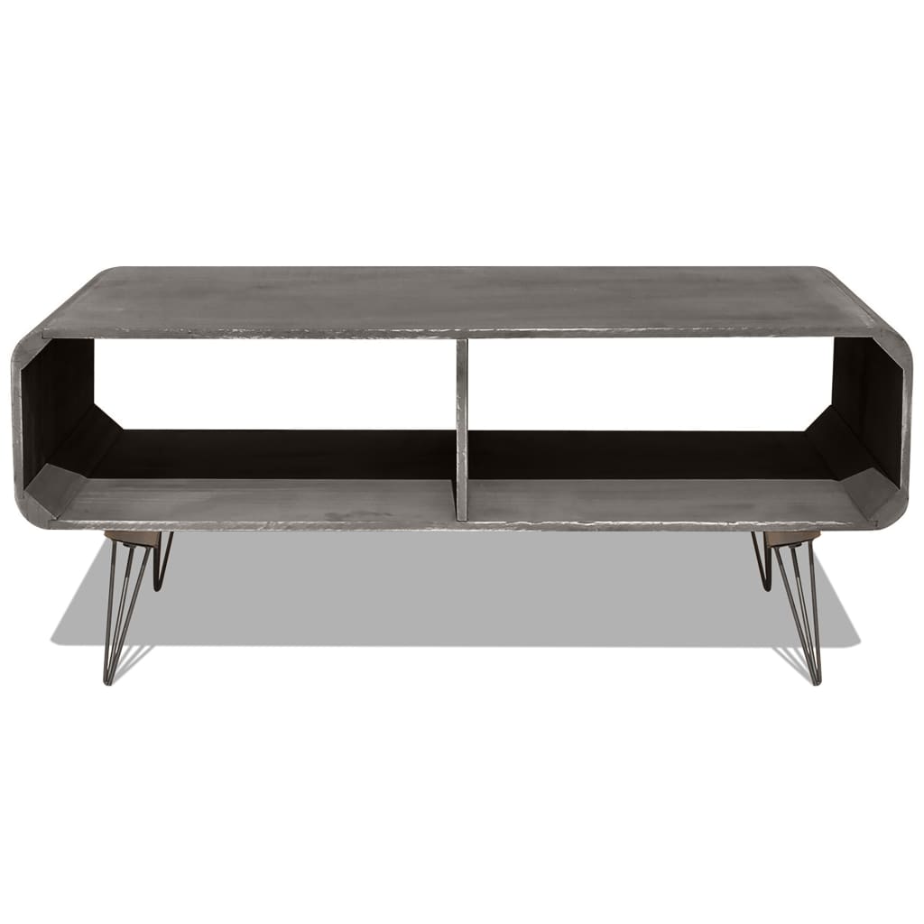 Coffee table 90×55.5×38.5 cm solid wood Paulownia grey