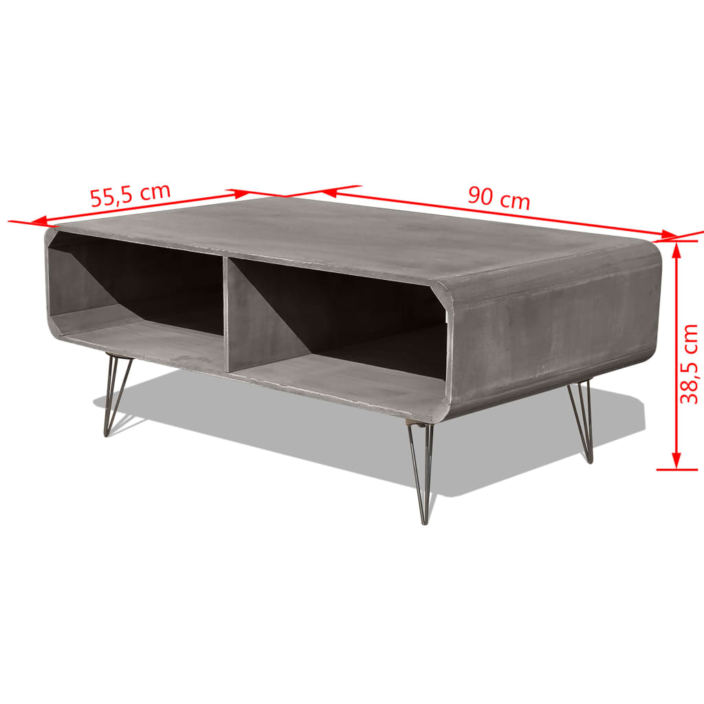 Coffee table 90×55.5×38.5 cm solid wood Paulownia grey