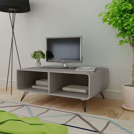 Table basse 90×55,5×38,5 cm en bois massif de paulownia gris