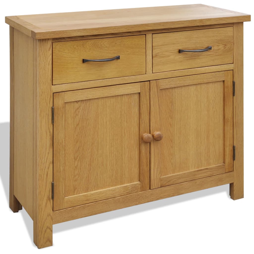 Sideboard 90x33,5x83 cm Massivholz Eiche
