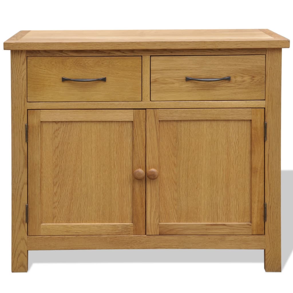 Sideboard 90x33,5x83 cm Massivholz Eiche
