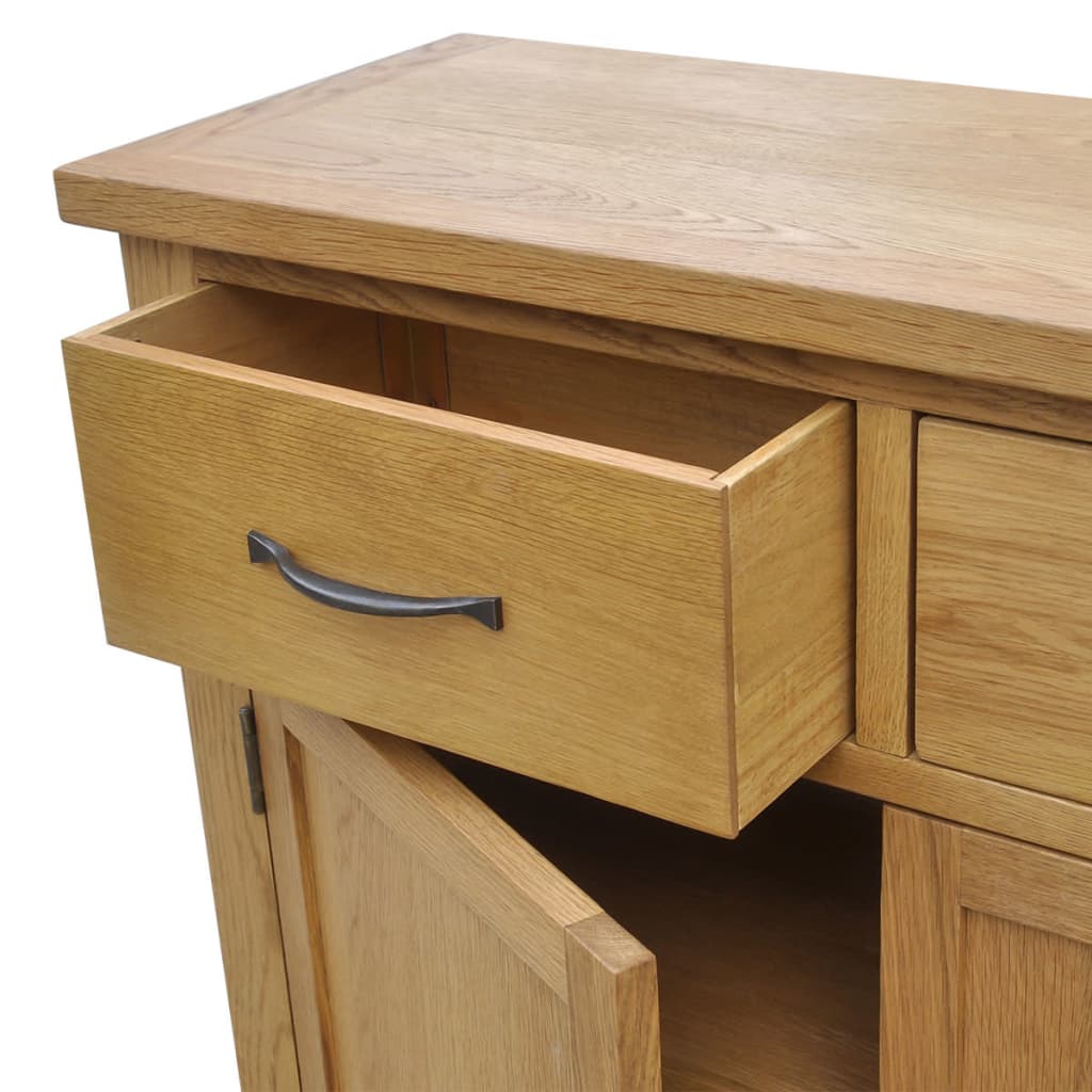 Sideboard 90x33,5x83 cm Massivholz Eiche