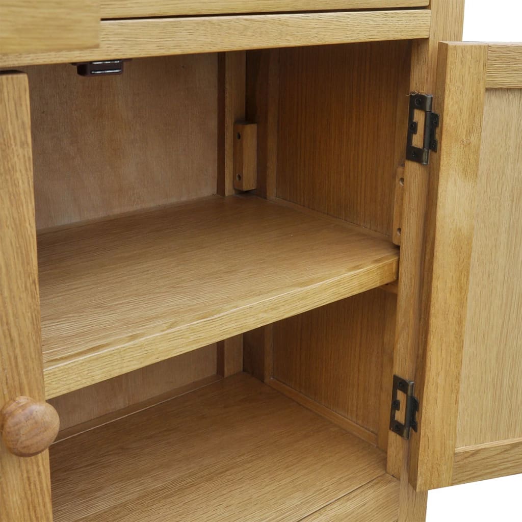 Sideboard 90x33,5x83 cm Massivholz Eiche