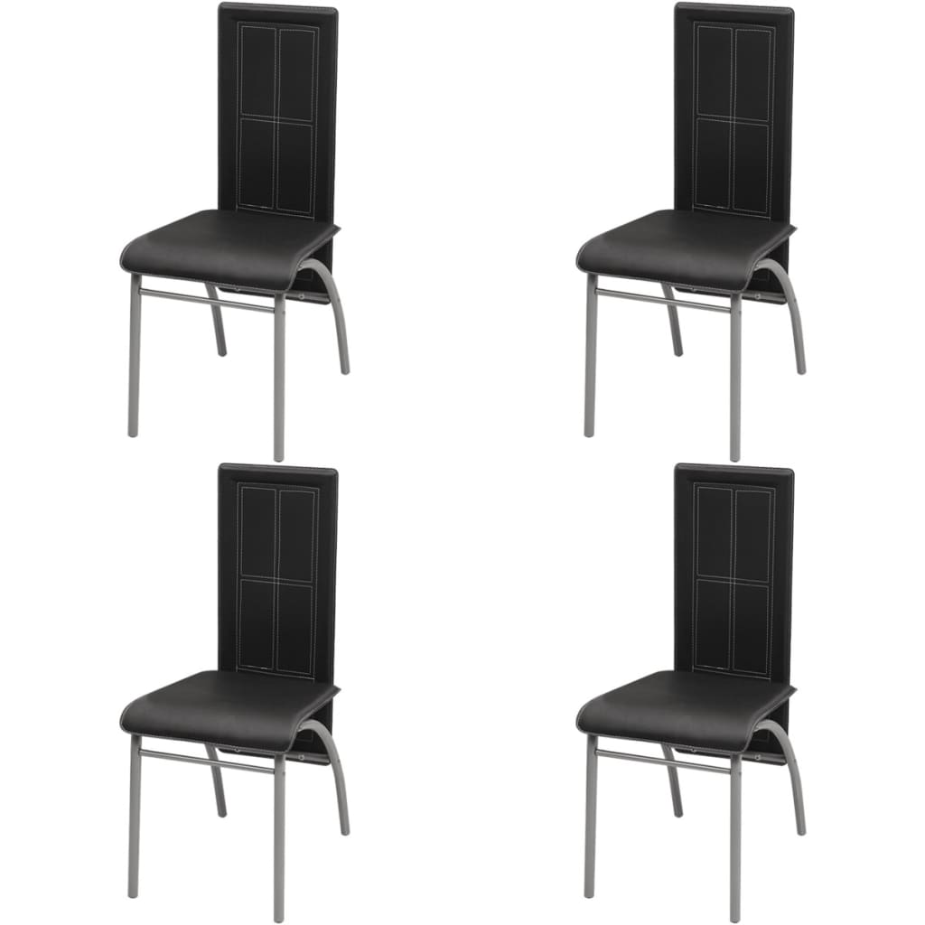 Esszimmerstühle 4 Stk. Schwarz Kunstleder