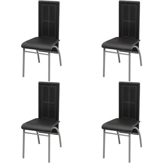Esszimmerstühle 4 Stk. Schwarz Kunstleder