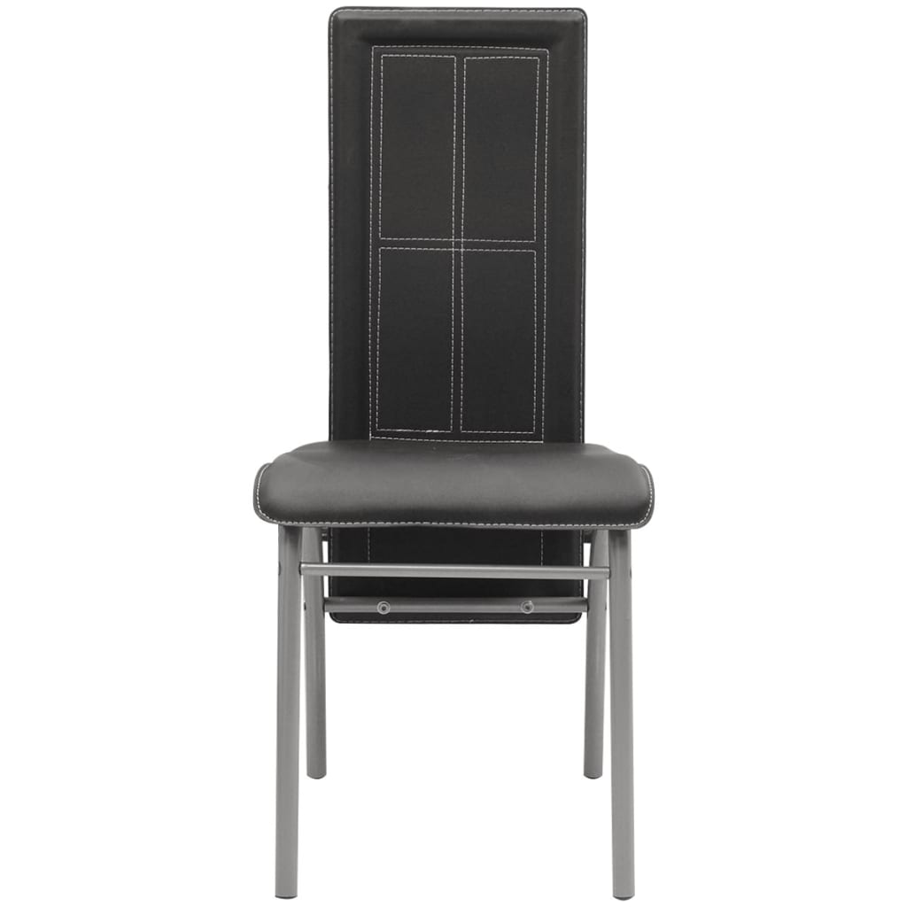 Esszimmerstühle 4 Stk. Schwarz Kunstleder