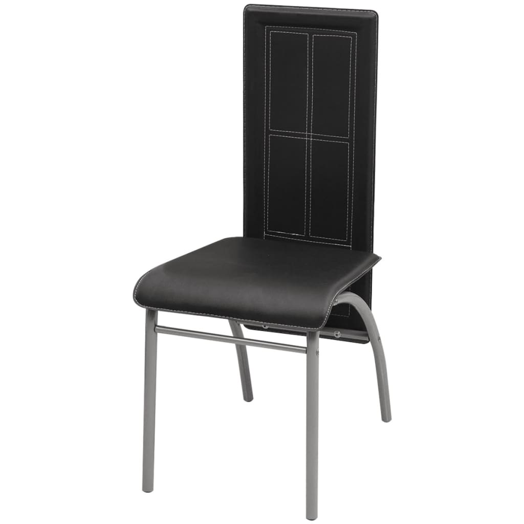 Esszimmerstühle 4 Stk. Schwarz Kunstleder