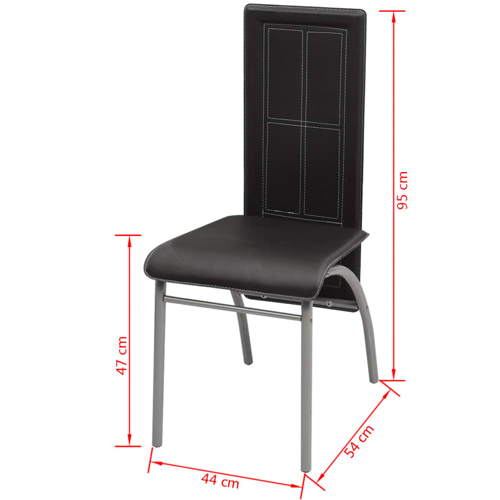 Esszimmerstühle 4 Stk. Schwarz Kunstleder