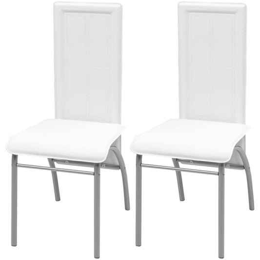 Esszimmerstühle 2 Stk. Weiß Kunstleder