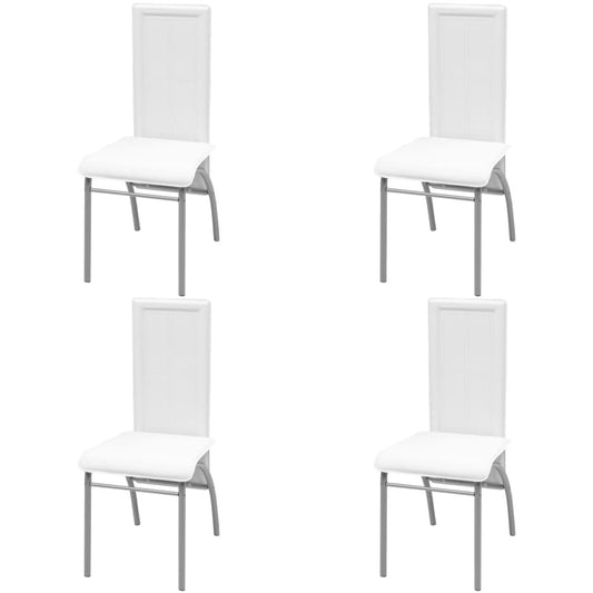 Esszimmerstühle 4 Stk. Weiß Kunstleder
