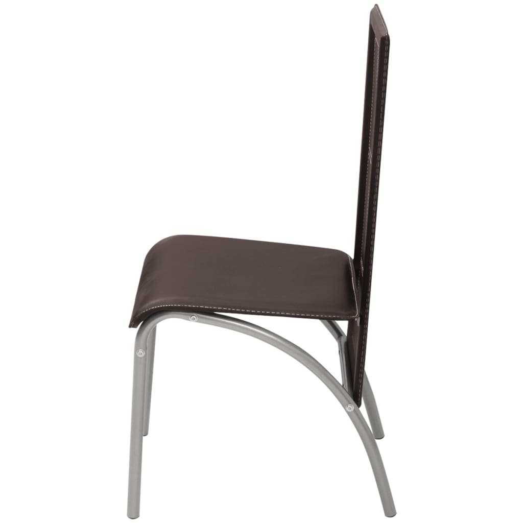 Esszimmerstühle 4 Stk. Braun Kunstleder