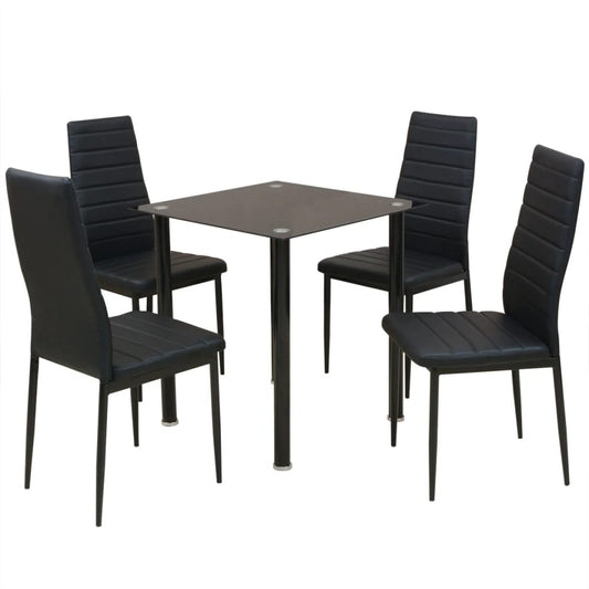 5-piece dining set with black chairs