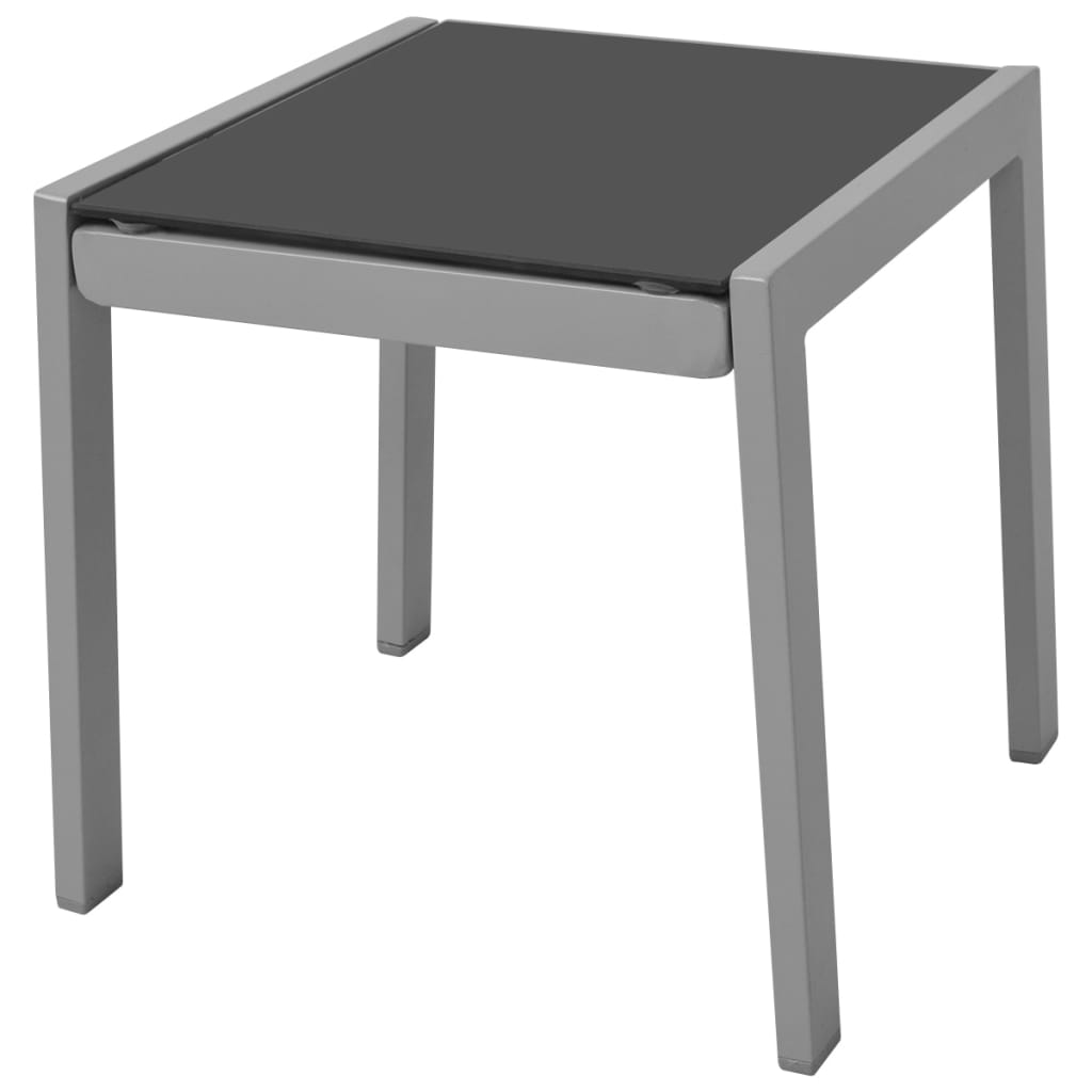 Bains de soleil avec table aluminium noir