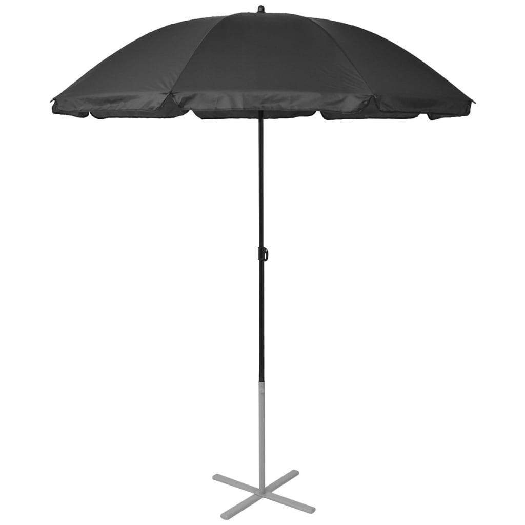 Bains de soleil avec parasol aluminium noir