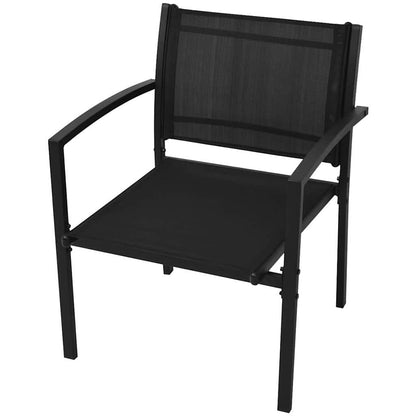 4-tlg. Garten-Lounge-Set Textilene Schwarz